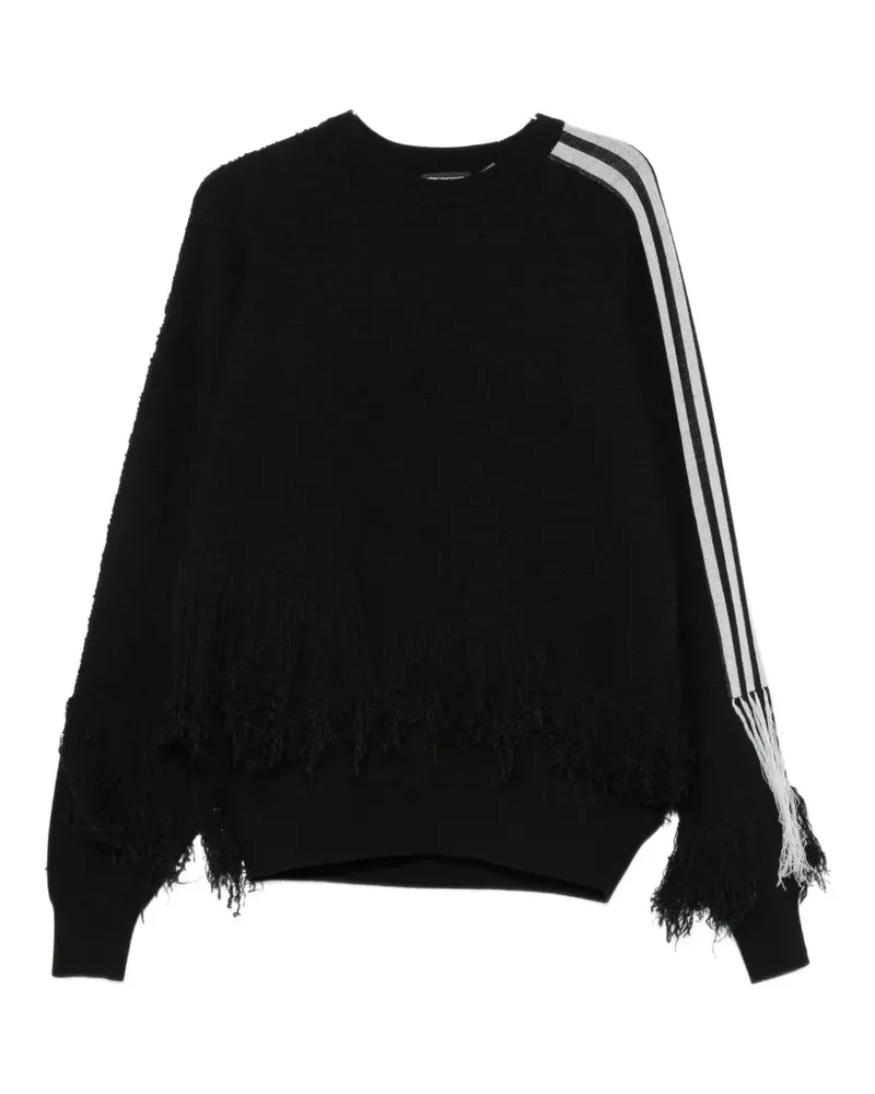 Y-3 fringed-detail side-stripe sweatshirt - Schwarz Schwarz