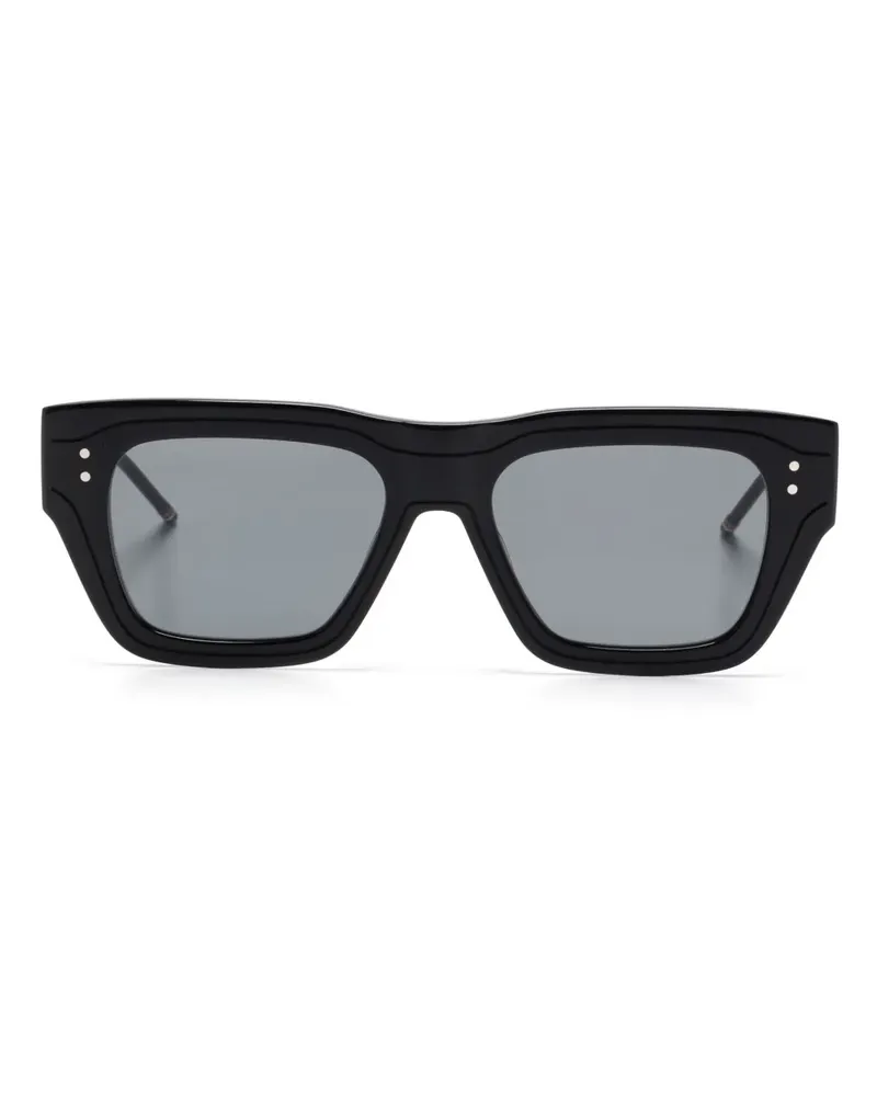 Thom Browne Sonnenbrille mit eckigem Gestell - Schwarz Schwarz