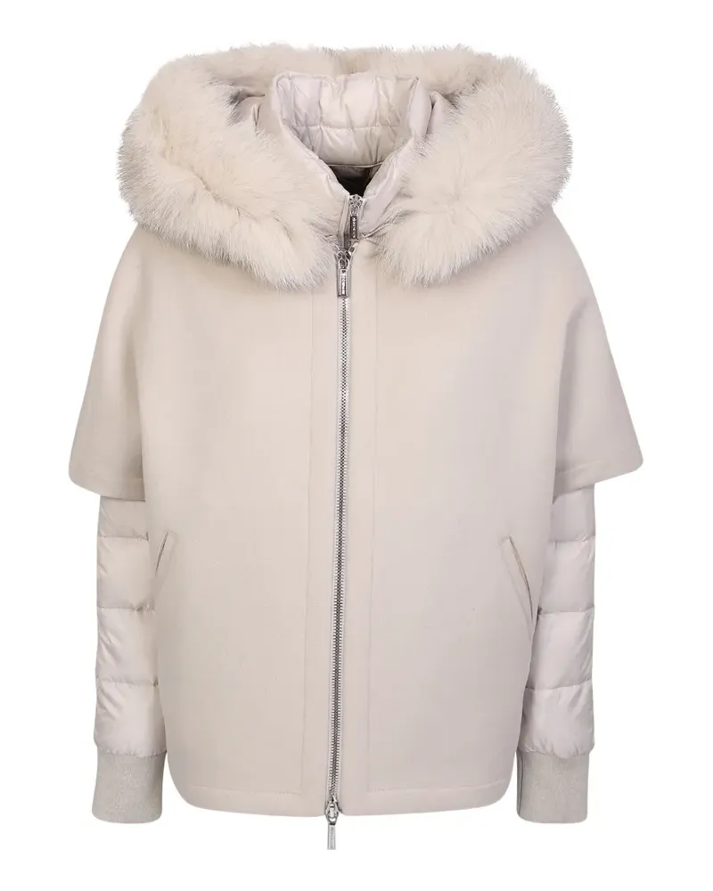 MOORER Pegaso Kapuzenjacke mit Pelz - Nude Nude