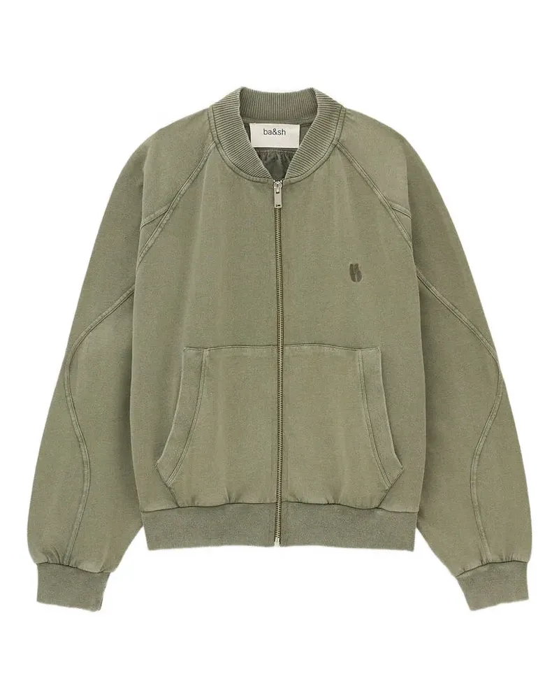 ba&sh Kira embroidered-logo zip-up hoodie - Grün Grün