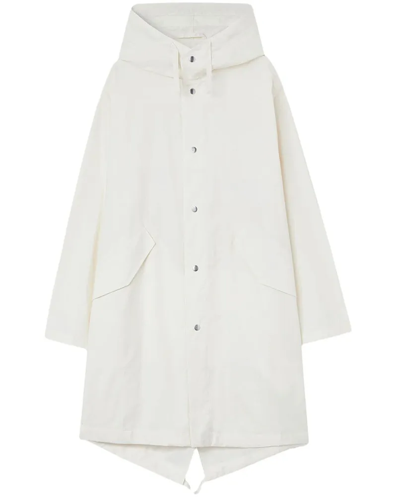 Jil Sander Kapuzenparka mit Schwalbenschwanz - Weiß Weiß