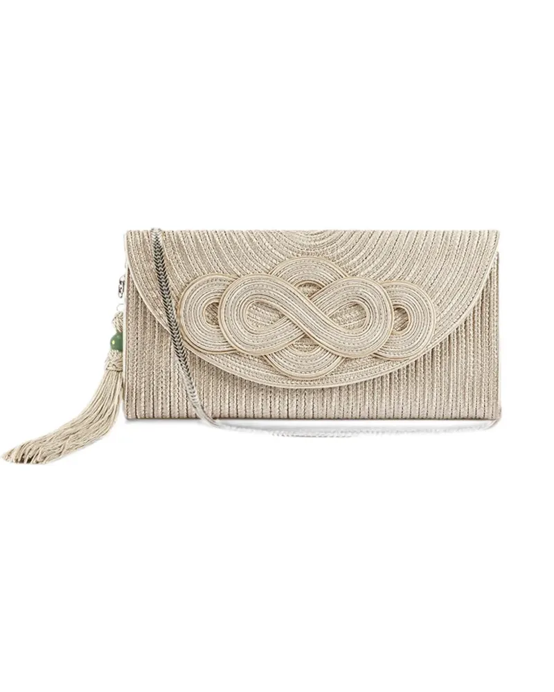 Shanghai Tang Kleine Clutch mit geflochtenem Knoten - Nude Nude