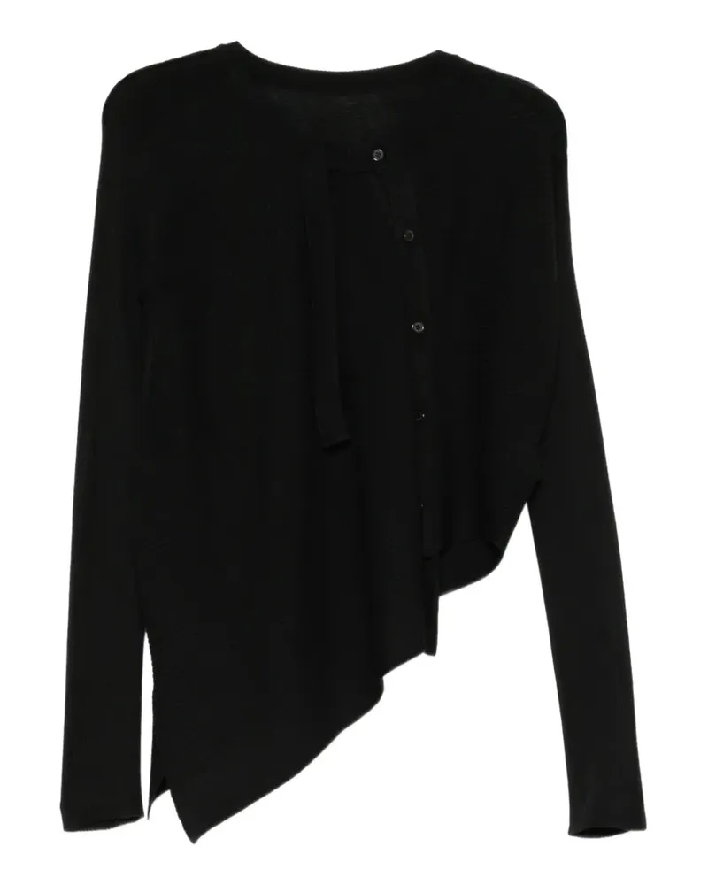 Yohji Yamamoto Asymmetrischer Cardigan - Schwarz Schwarz