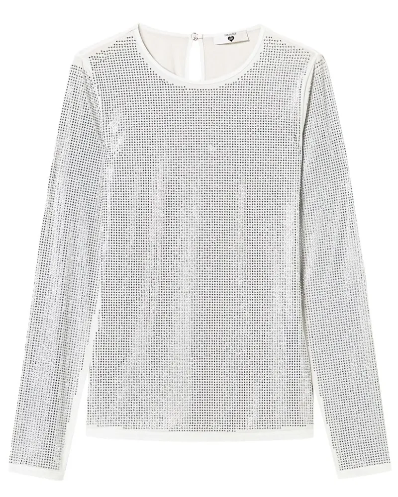 Twin-Set T-Shirt mit Kristallen - Weiß Weiß