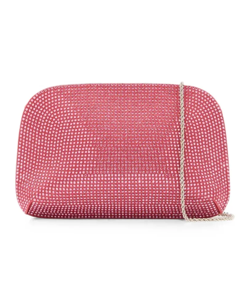 Giorgio Armani crystal-embellished satin clutch bag - Rosa Rosa