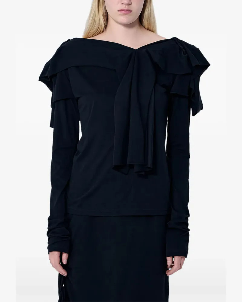 Yohji Yamamoto Bluse mit langen Ärmeln - Schwarz Schwarz