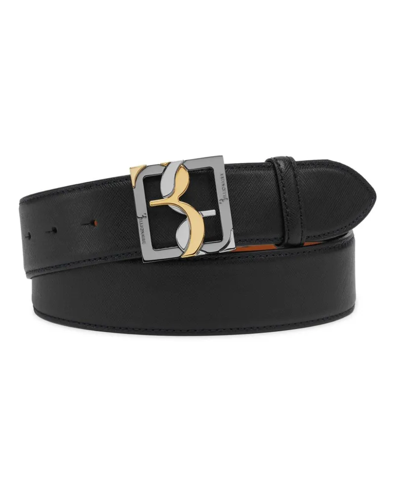 Billionaire Gürtel aus Saffiano-Leder - Schwarz Schwarz