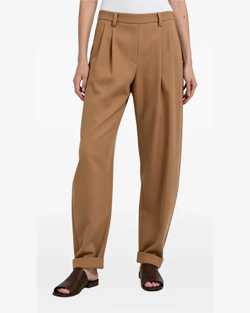 Brunello Cucinelli pleated turn-up trousers - Braun Braun