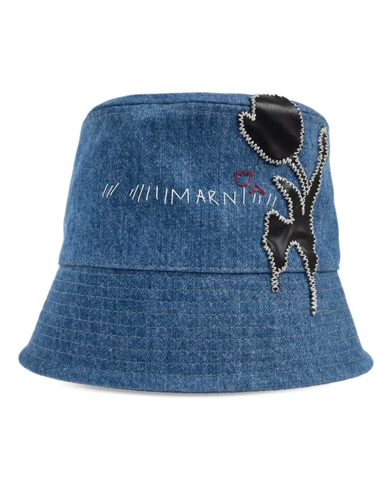 Marni Fischerhut mit Applikation - Blau Blau