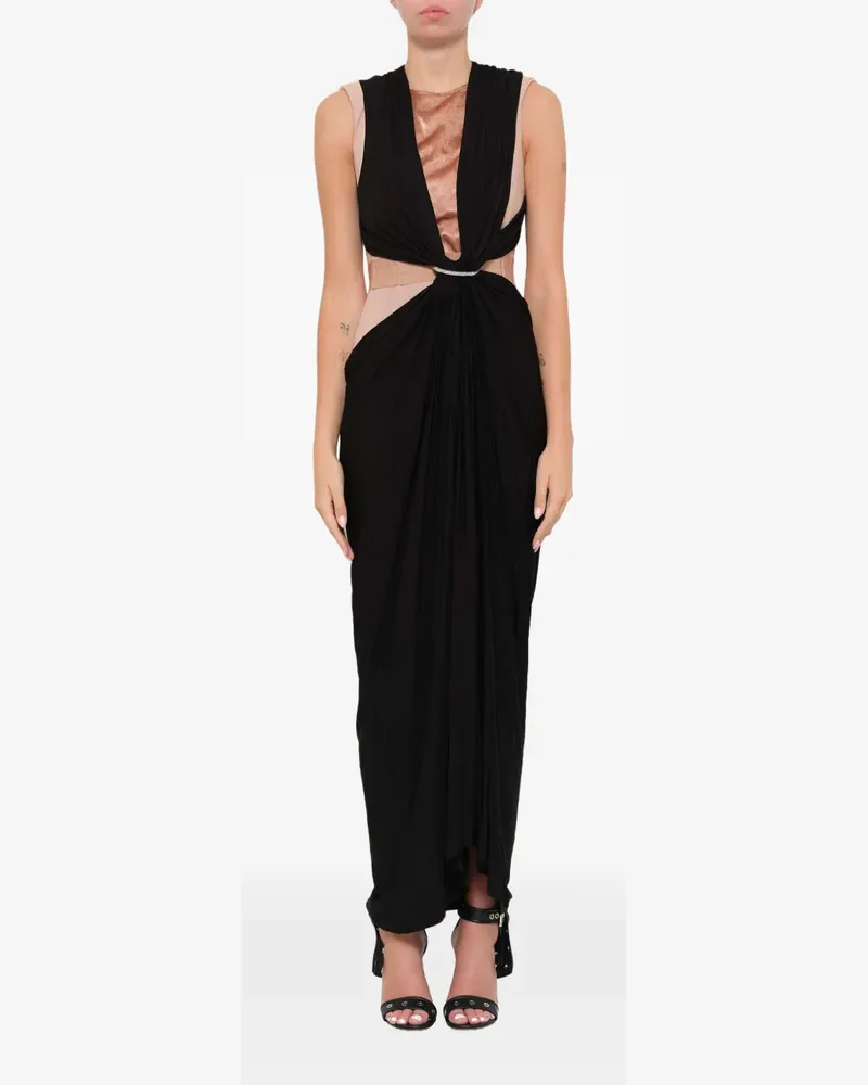Lanvin Drapiertes Abendkleid - Schwarz Schwarz