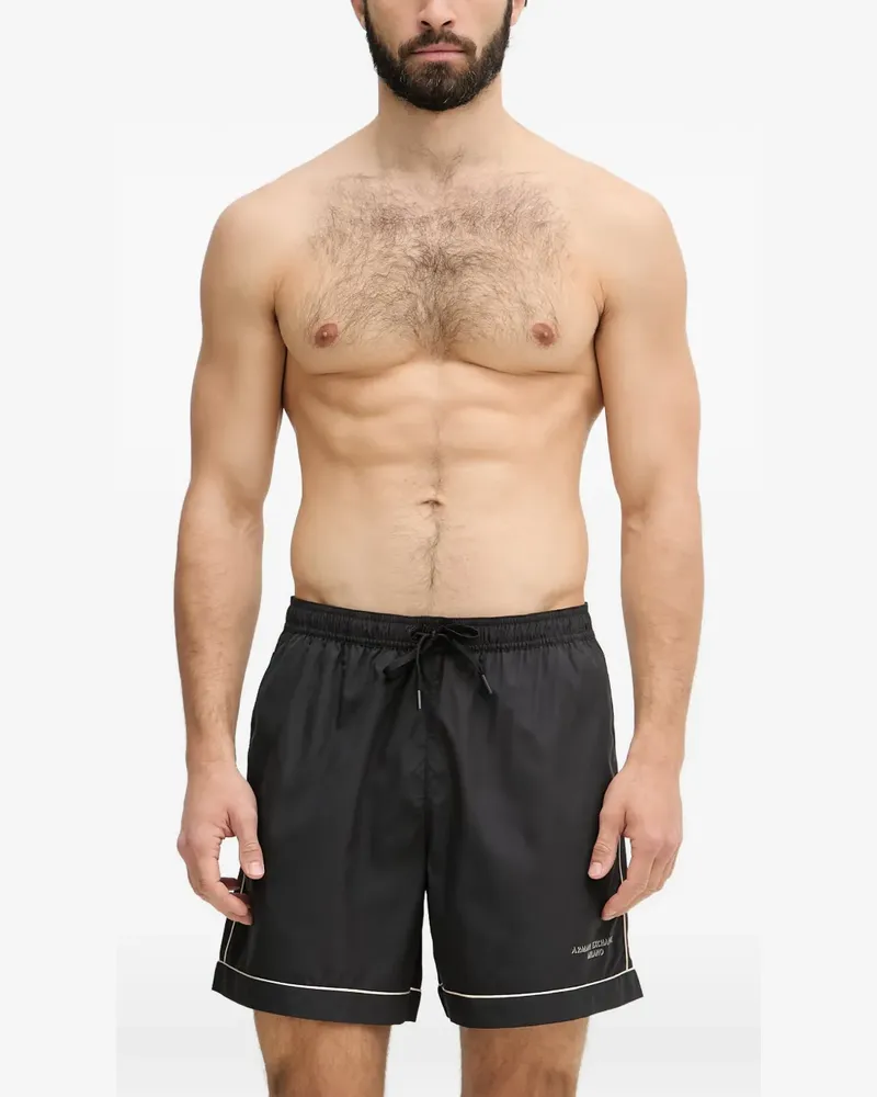 Armani Exchange Shorts mit Logo-Print - Schwarz Schwarz