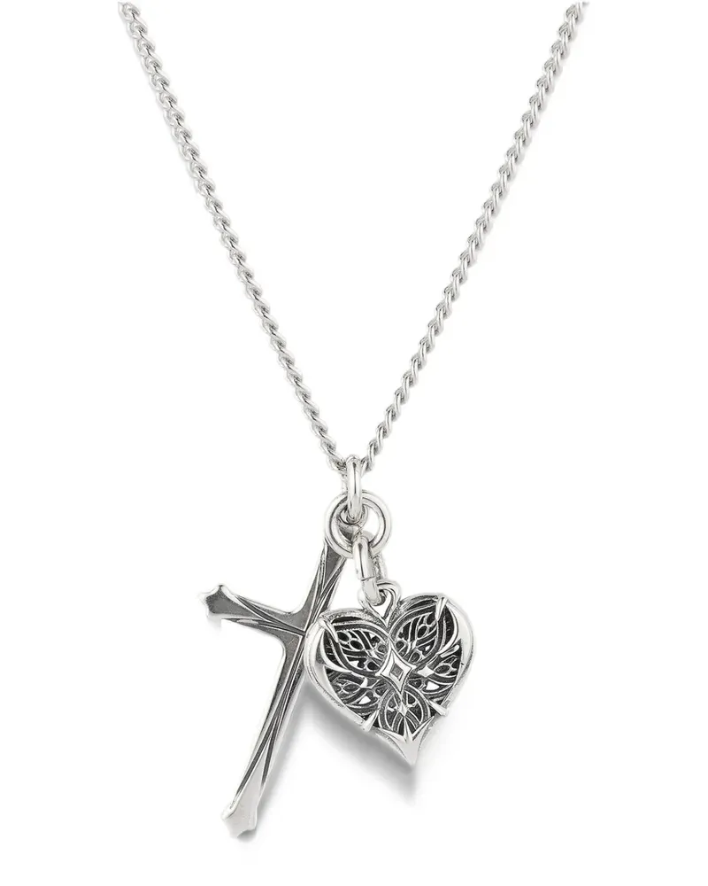 Emanuele Bicocchi Notre-Heart cross necklace - Silber Silber
