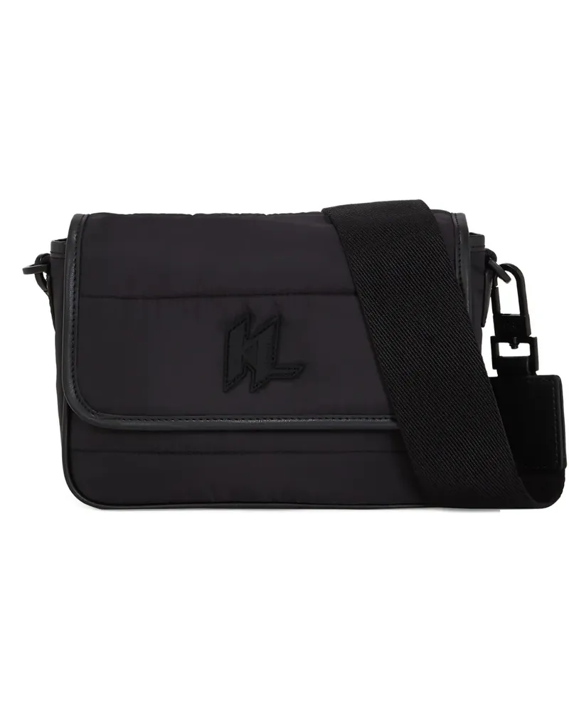 Karl Lagerfeld Wattierte Kuriertasche mit Monogramm - Schwarz Schwarz