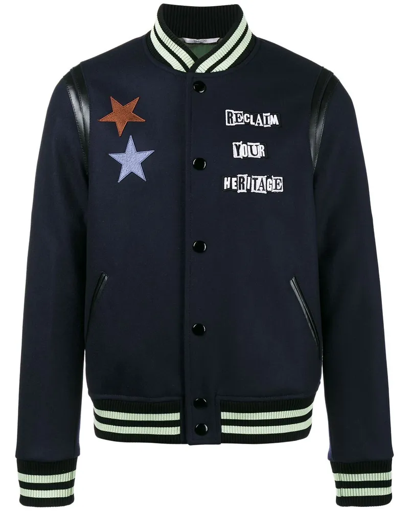 Valentino Garavani Bomberjacke mit Print - Blau Blau