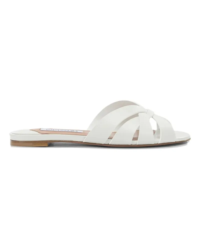 Aquazzura knotted-strap leather sandals - Weiß Weiß
