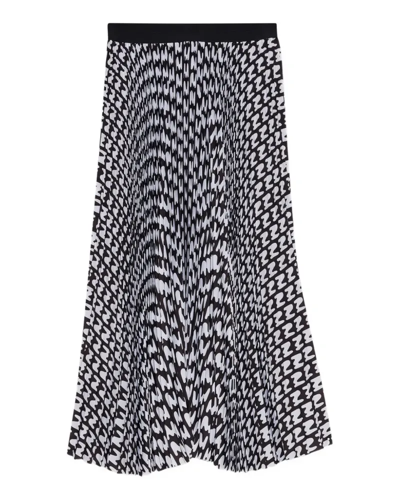 MSGM Midirock mit Falten - Schwarz Schwarz