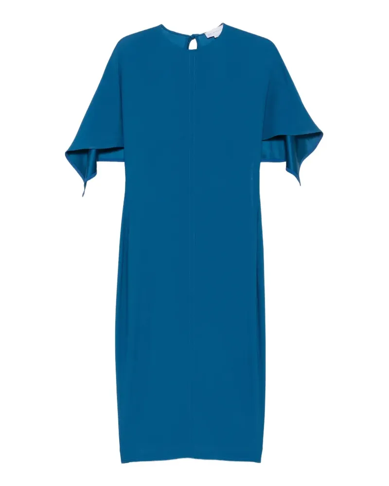 Stella McCartney cape-sleeve tie-fastening midi dress - Blau Blau