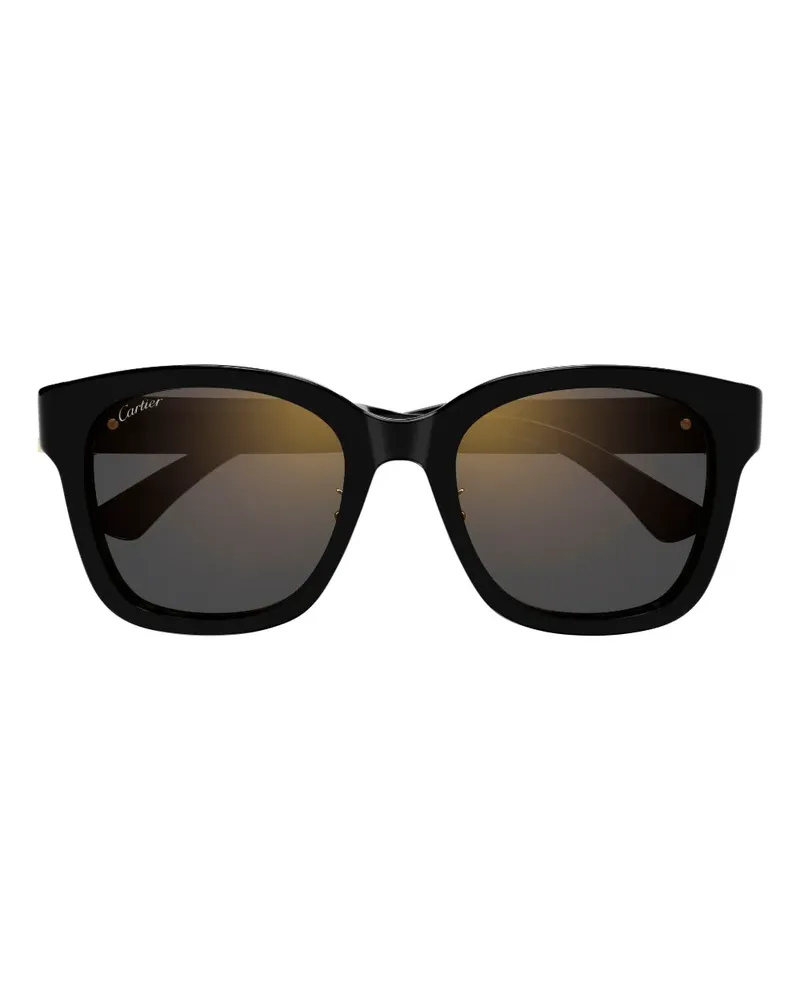 Cartier Sonnenbrille mit eckigem Gestell - Schwarz Schwarz