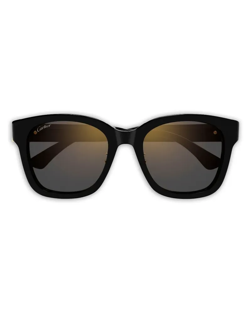 Cartier Sonnenbrille mit eckigem Gestell - Schwarz Schwarz