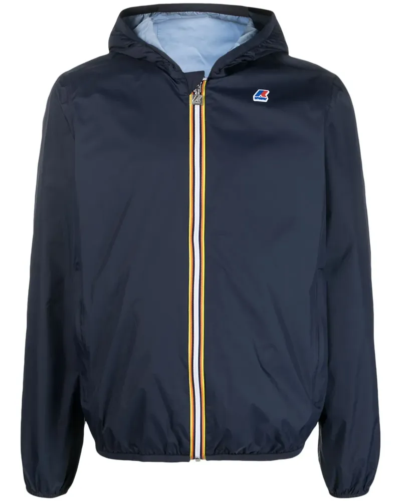 K-Way Wasserdichte Jacke mit Logo-Patch - Blau Blau