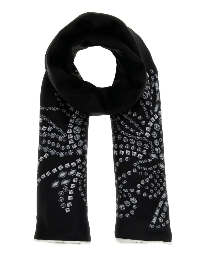Alexander McQueen crystal sunflower scarf - Schwarz Schwarz