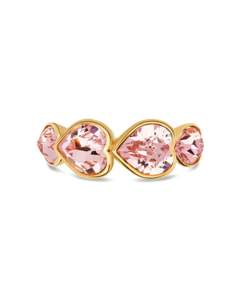 Oscar de la Renta crystal heart ring - Gold Gold