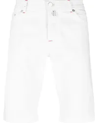 Kiton Jeans-Shorts mit Logo-Patch Weiß