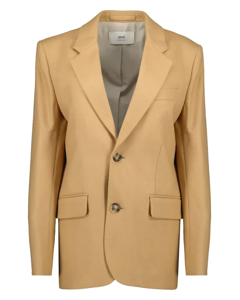 AMI Paris single breasted wool blazer - Nude Nude
