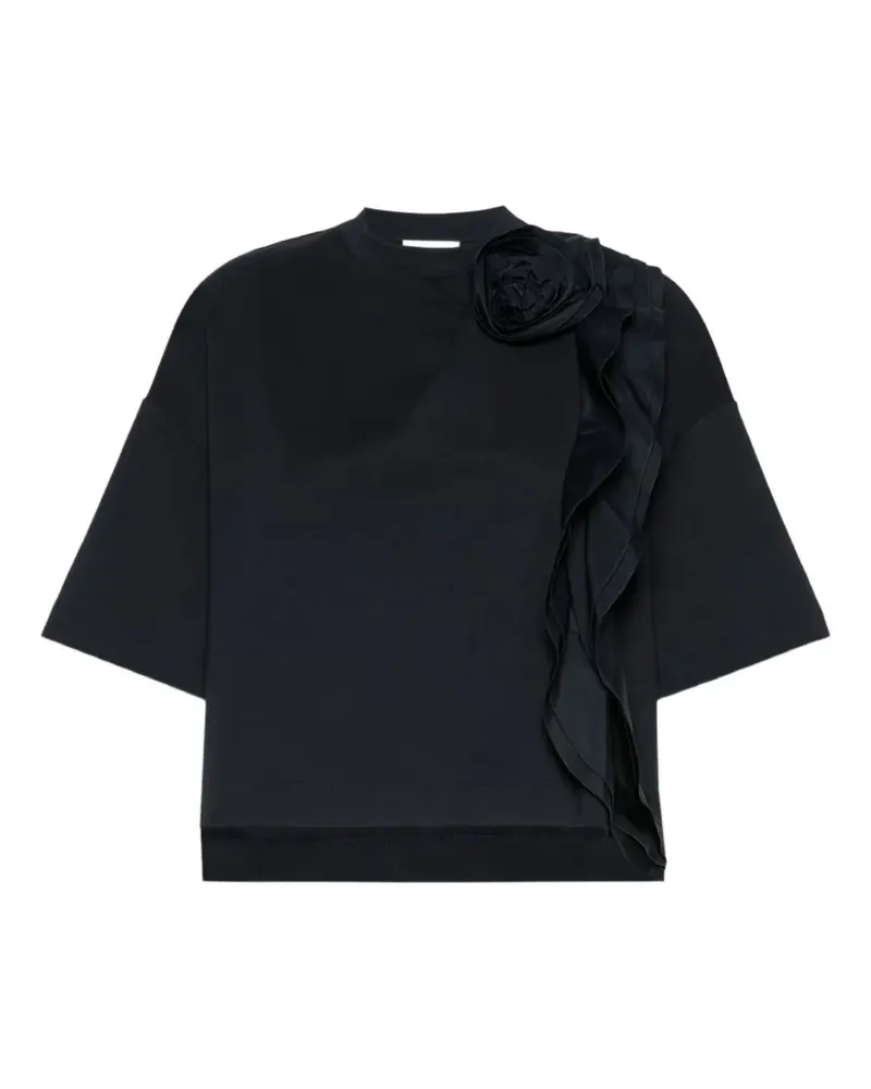 Max Mara Gerüschtes T-Shirt aus Jersey - Schwarz Schwarz