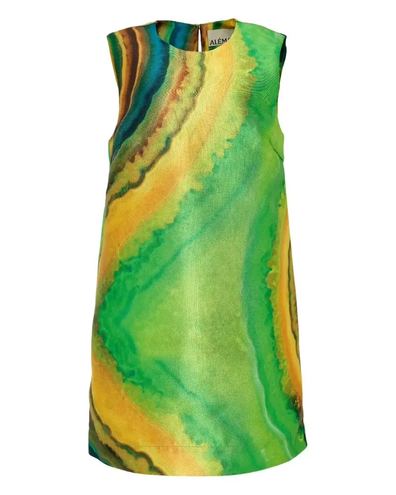 ALEMAIS Ärmelloses Minikleid mit Print - Grün Grün