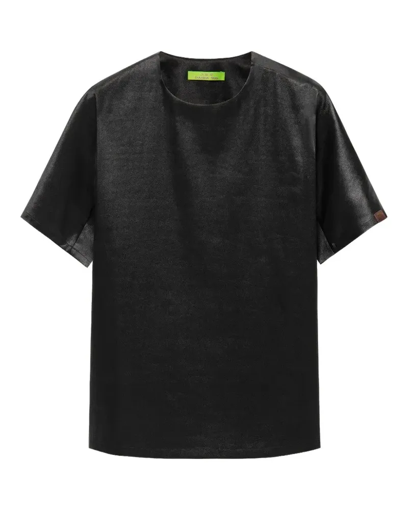 Shanghai Tang T-Shirt aus Satin - Schwarz Schwarz