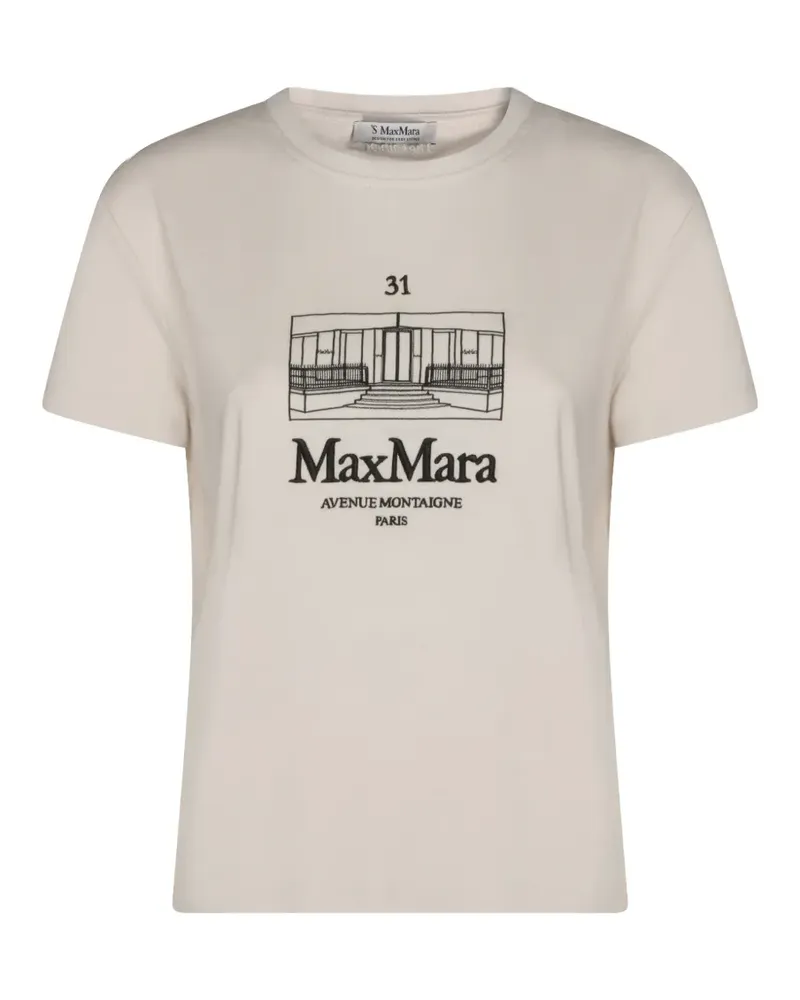 Max Mara Max Mara Bella T-Shirt mit grafischem Print - Weiß Weiß