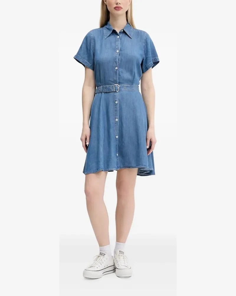 HUGO BOSS Jeans-Hemdkleid mit Gürtel - Blau Blau