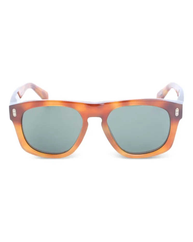 Brunello Cucinelli Alke tortoiseshell-effect rectangle-frame sunglasses - Braun Braun