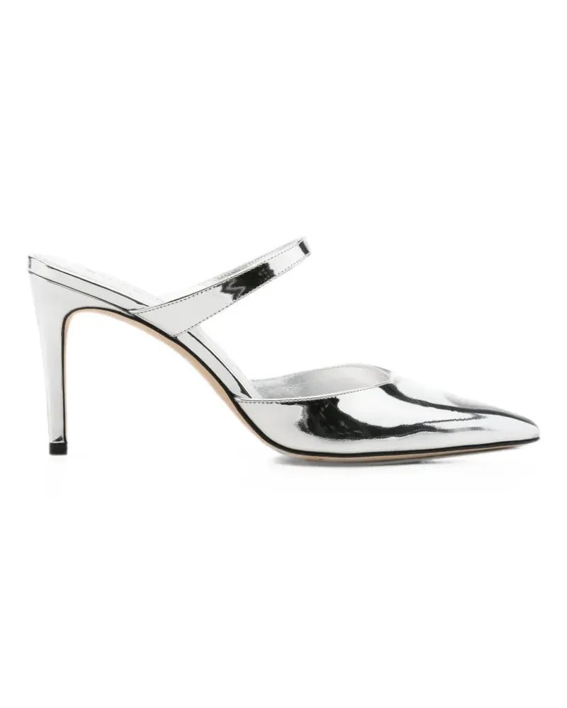 Stuart Weitzman pointed-toe metallic mules - Silber Silber