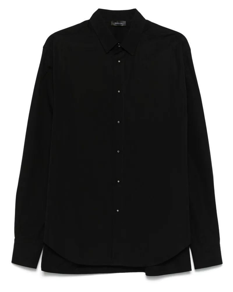 Thierry Mugler Hemd aus Popeline - Schwarz Schwarz