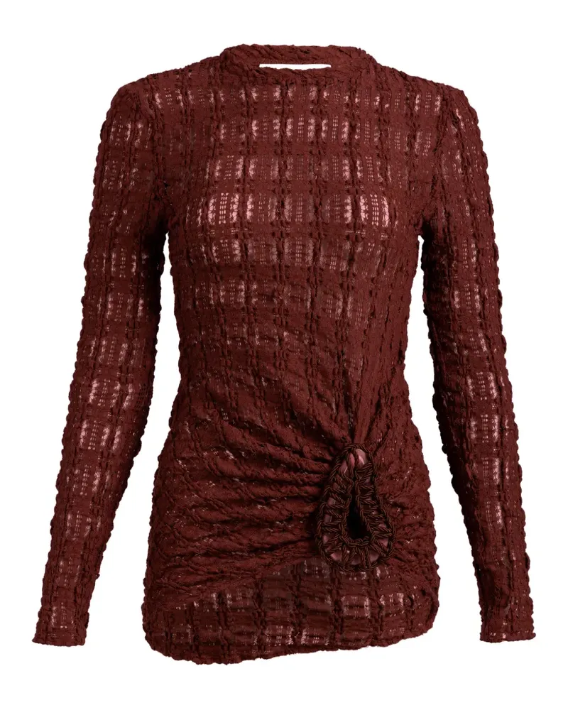 Silvia Tcherassi Gerafftes Roma Langarmshirt - Braun Braun