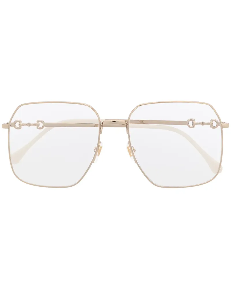 Gucci Oversized-Brille mit eckigem Gestell - Gold Gold