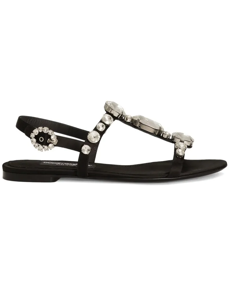 Dolce & Gabbana Bianca Sandalen mit Schmucksteinen - Schwarz Schwarz