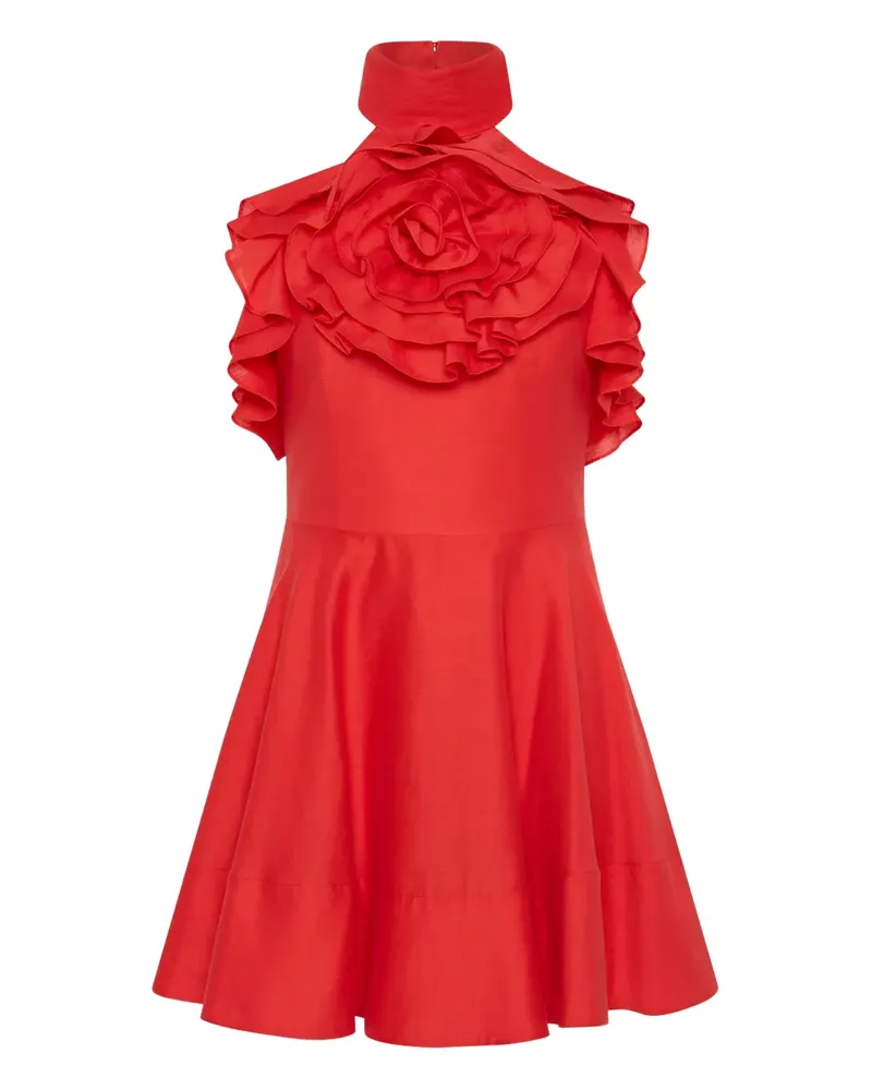 Rebecca Vallance Gerüschtes Neckholder-Minikleid - Rot Rot