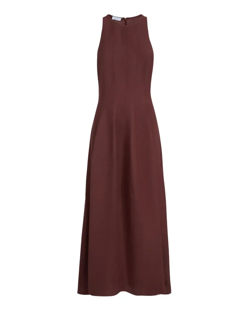 Brunello Cucinelli fluid twill midi dress - Rot Rot