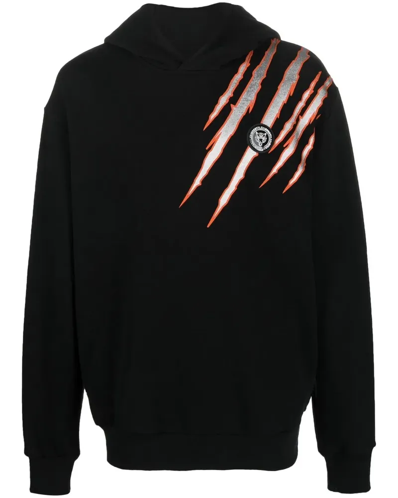 Philipp Plein Hoodie mit Kratzer-Print - Schwarz Schwarz
