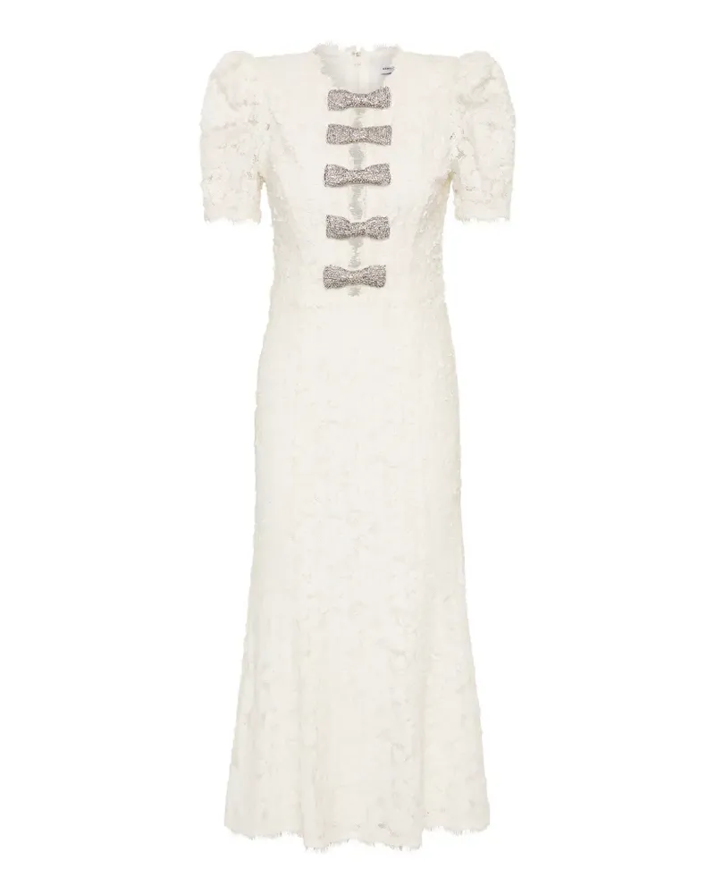 Rebecca Vallance Dillon Midikleid mit Schleifendetail - Weiß Weiß