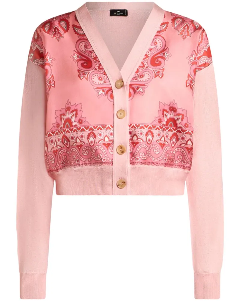 Etro Cardigan mit Print-Einsatz - Rosa Rosa