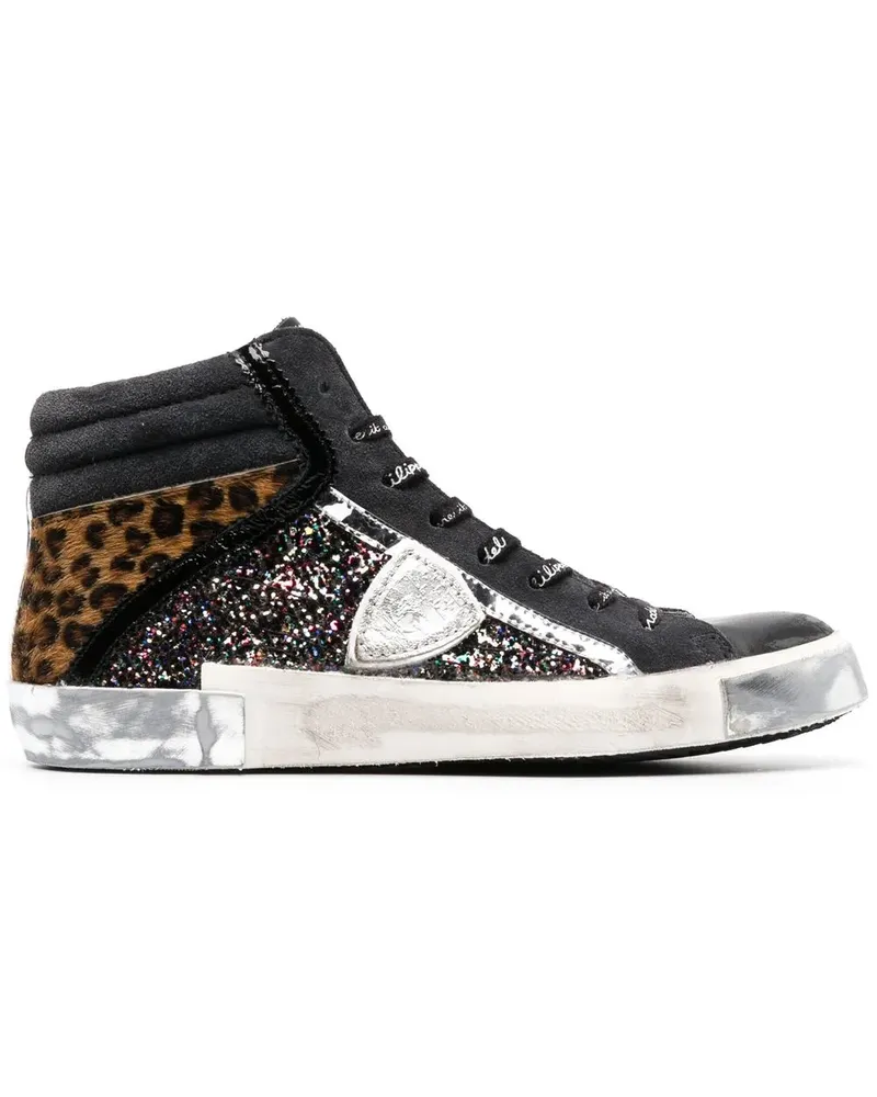 Philippe Model High-Top-Sneakers mit Patchwork-Detail - Schwarz Schwarz