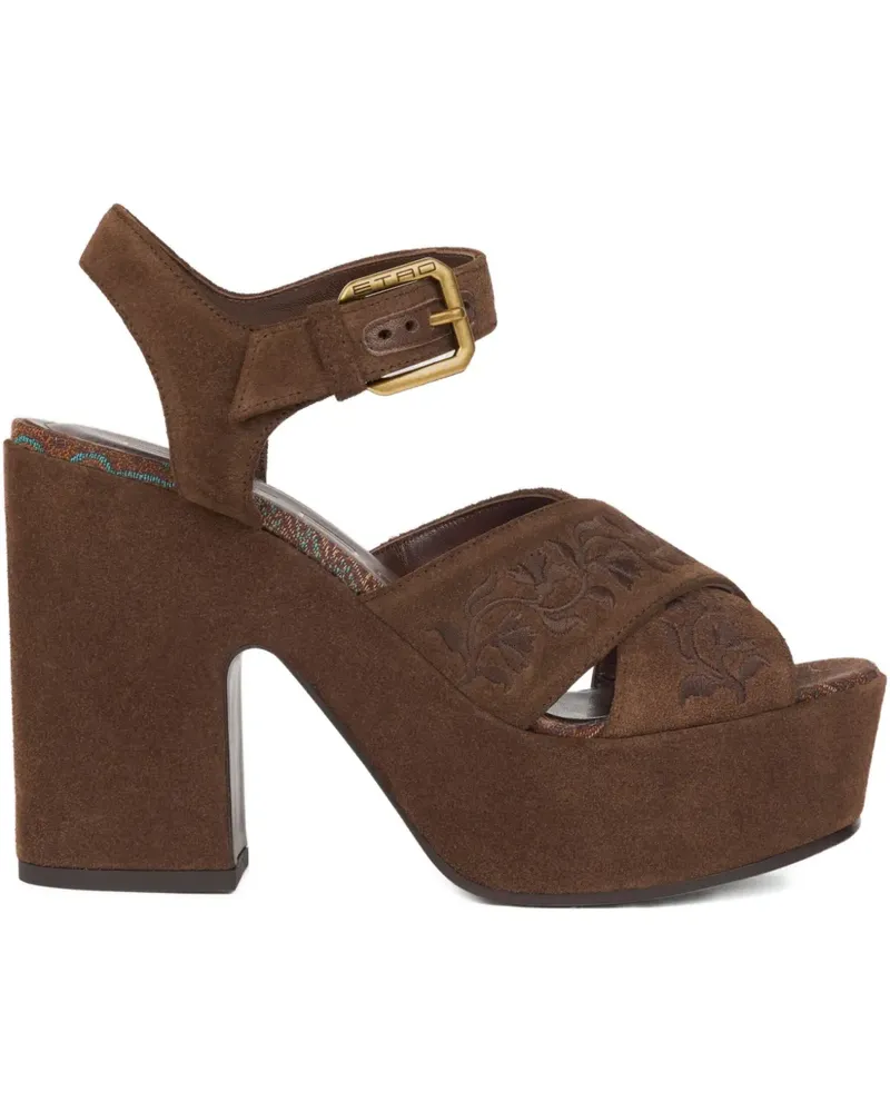 Etro Sandalen aus Wildleder 115mm - Braun Braun