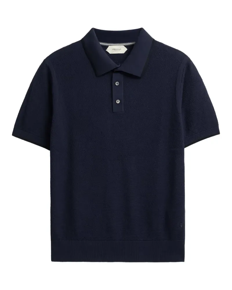 Pringle of Scotland Poloshirt mit Rautenstich - Blau Blau