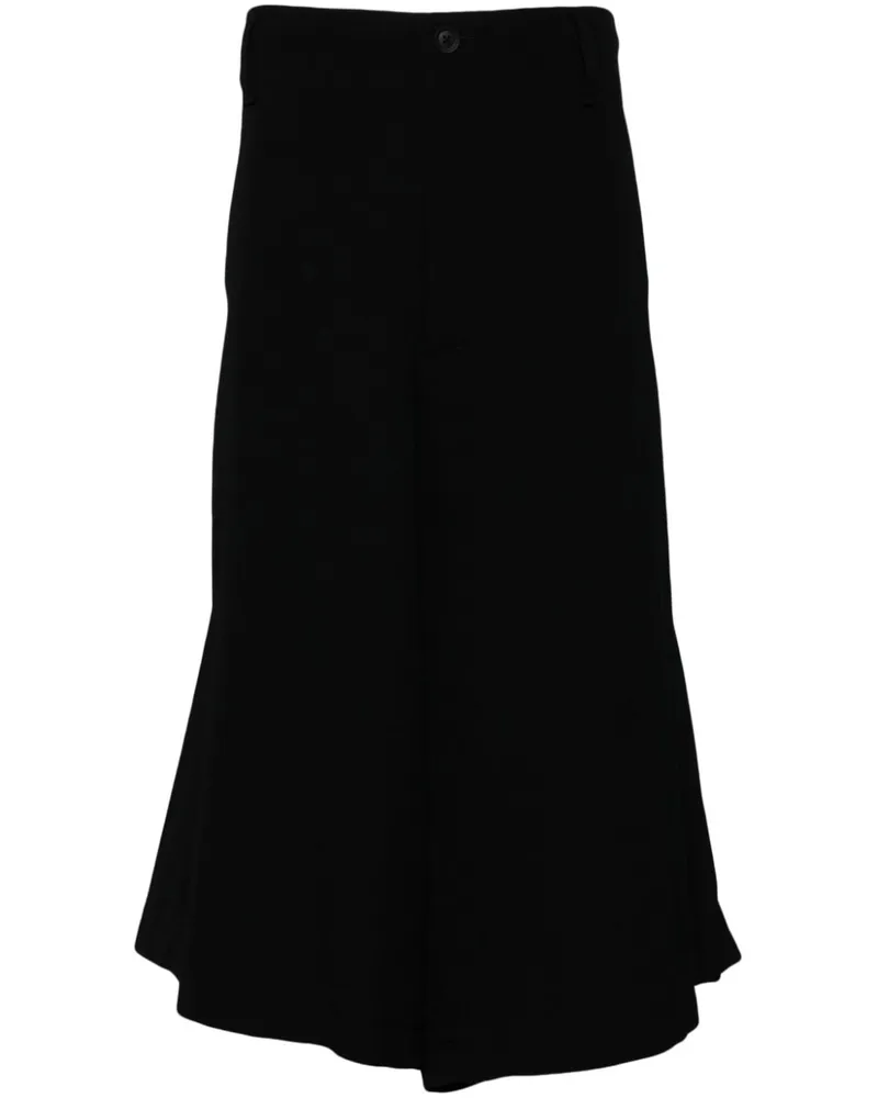 Yohji Yamamoto Cropped-Hose mit Bundfalten - Schwarz Schwarz