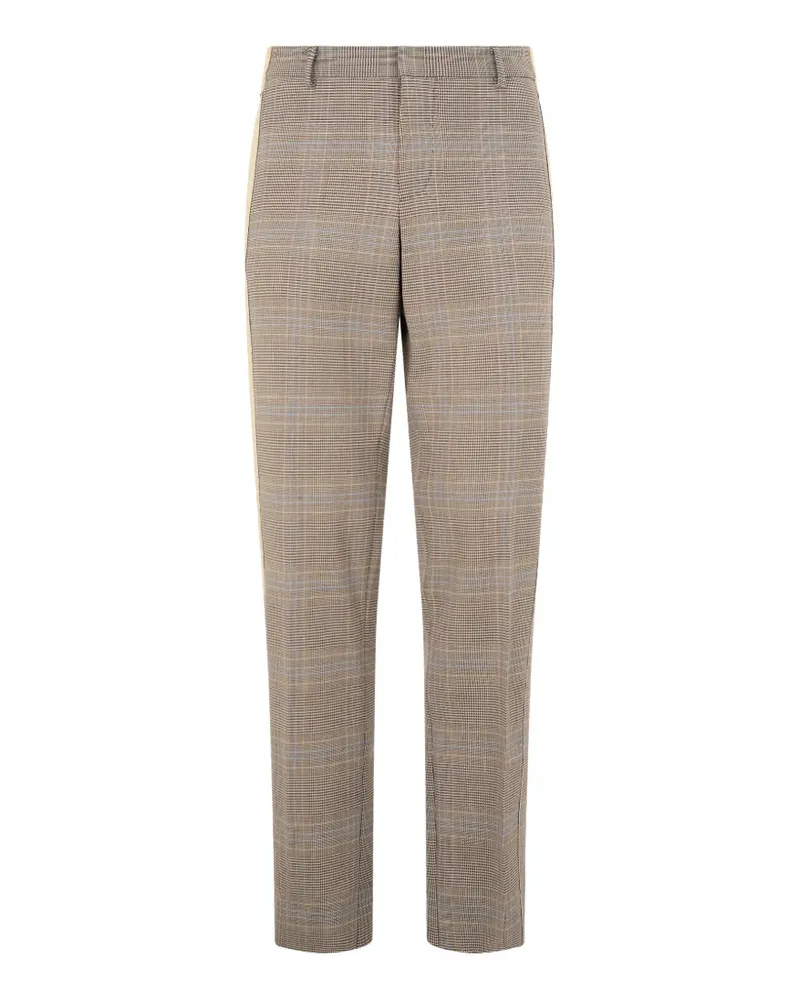 Moschino check-pattern side-stripe trousers - Braun Braun