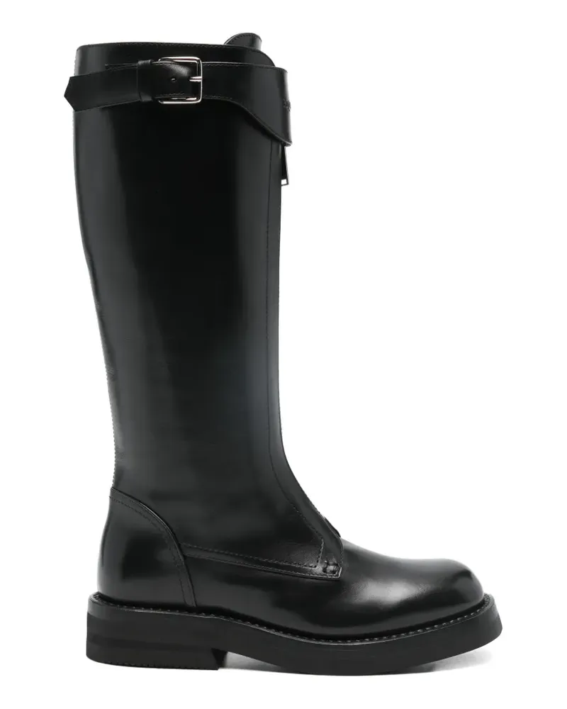 Alexander McQueen Countryside buckle leather knee boots - Schwarz Schwarz